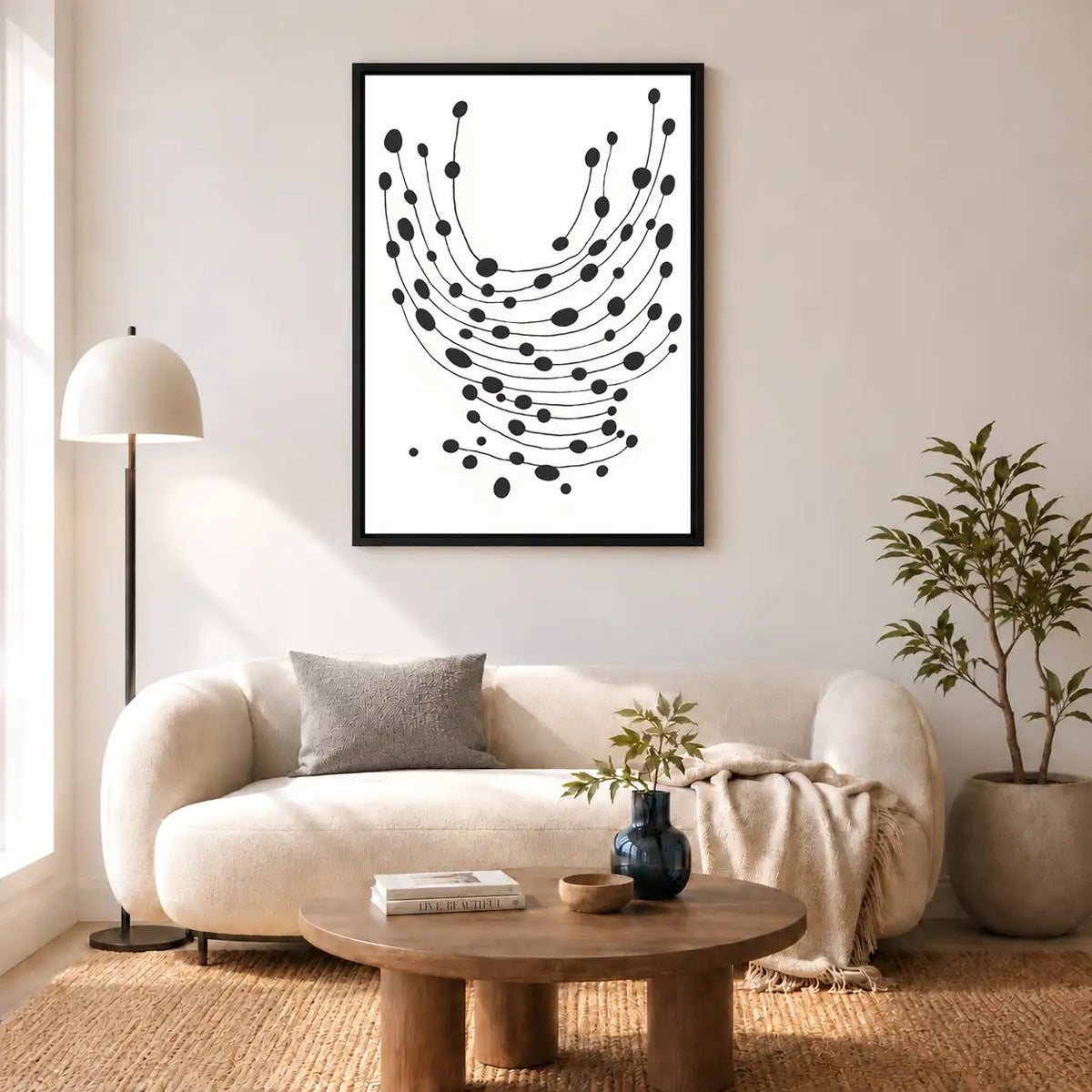 Black Beaded Arc Abstract Wall Art 5