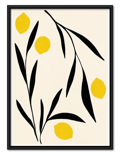 Black Branches with Yellow Fruit Wall Art