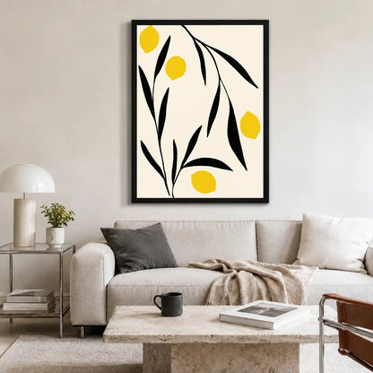 Black Branches with Yellow Fruit Wall Art 2