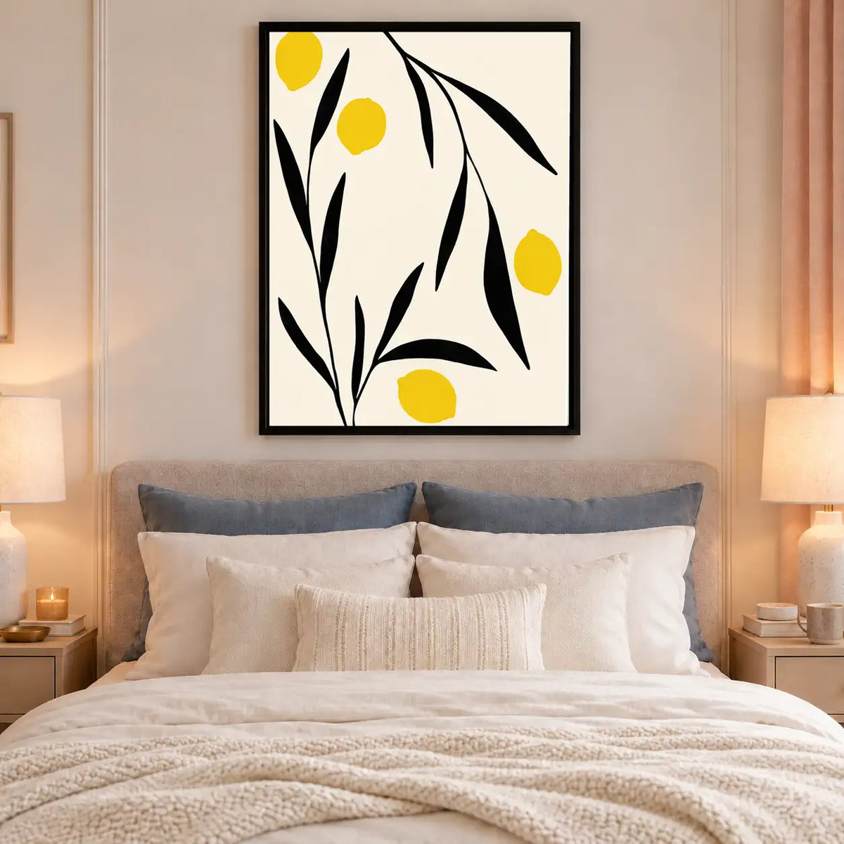 Black Branches with Yellow Fruit Wall Art 6