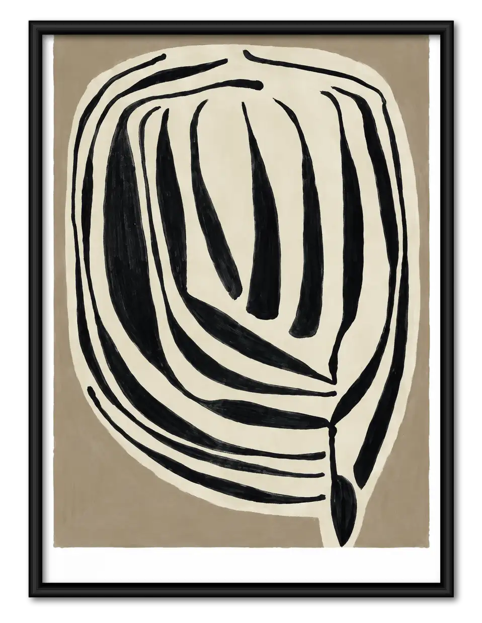 Black Concentric Organic Form Wall Art 1