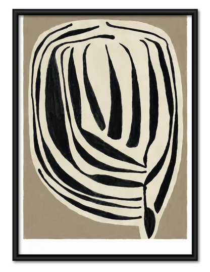 Black Concentric Organic Form Wall Art 1