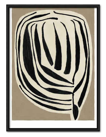 Black Concentric Organic Form Wall Art