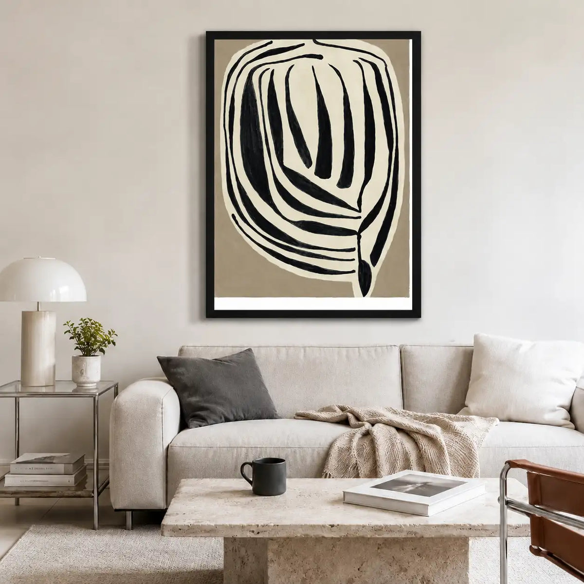 Black Concentric Organic Form Wall Art 2