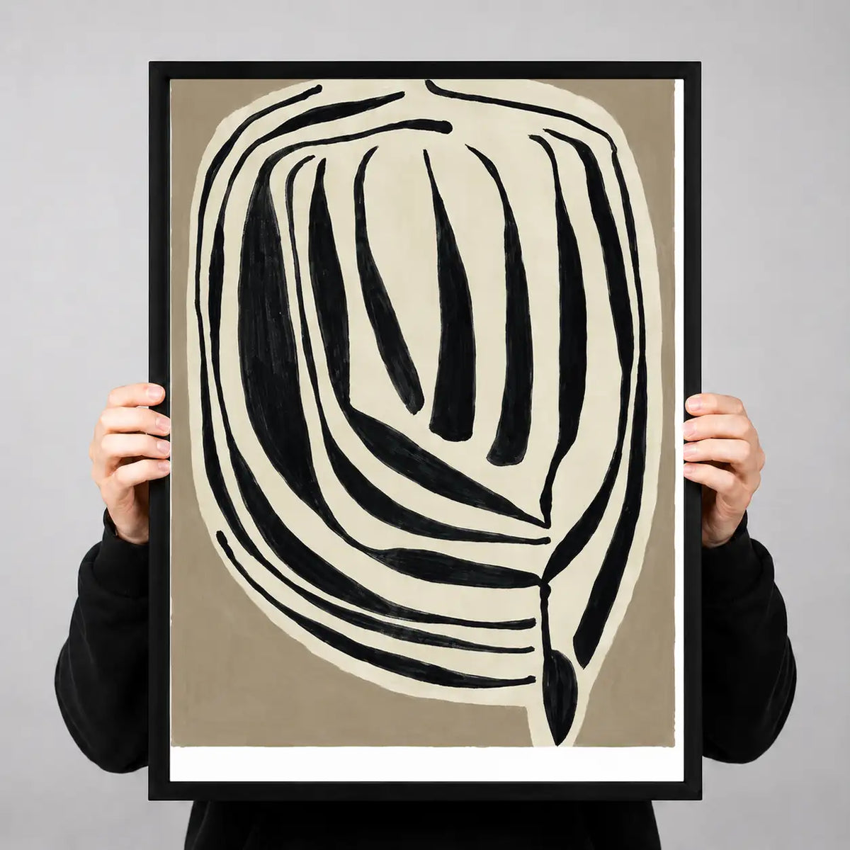 Black Concentric Organic Form Wall Art 3