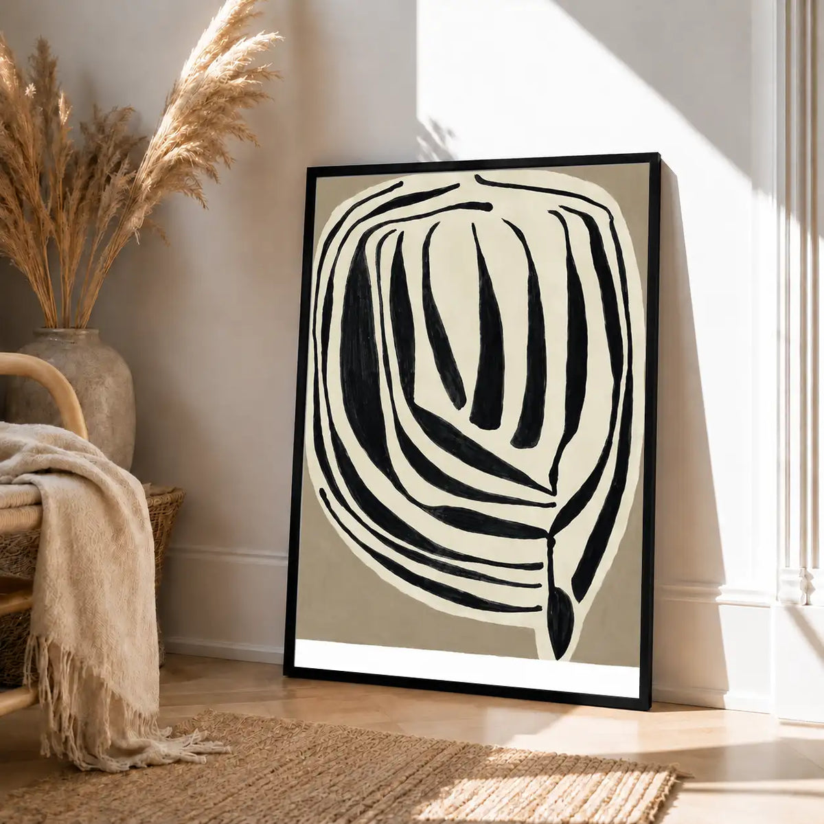 Black Concentric Organic Form Wall Art 4