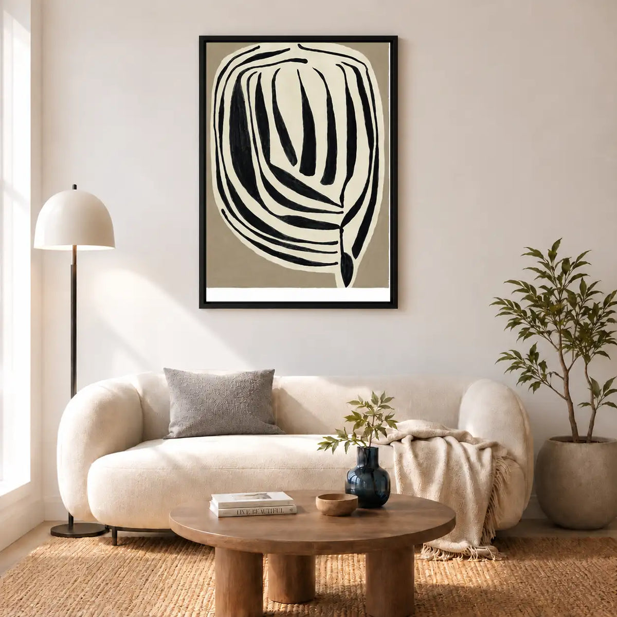 Black Concentric Organic Form Wall Art 5