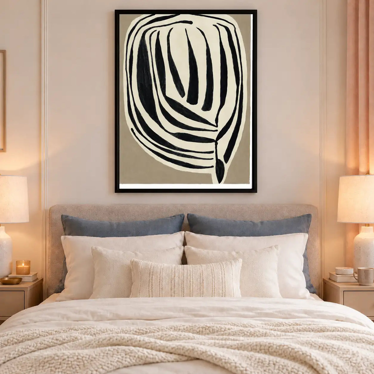 Black Concentric Organic Form Wall Art 6