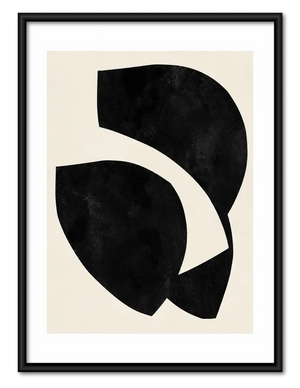 Black Interlocking Arcs Abstract Wall Art
