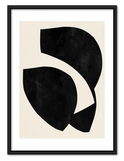 Black Interlocking Arcs Abstract Wall Art 1