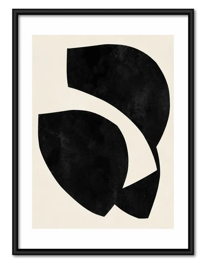 Black Interlocking Arcs Abstract Wall Art