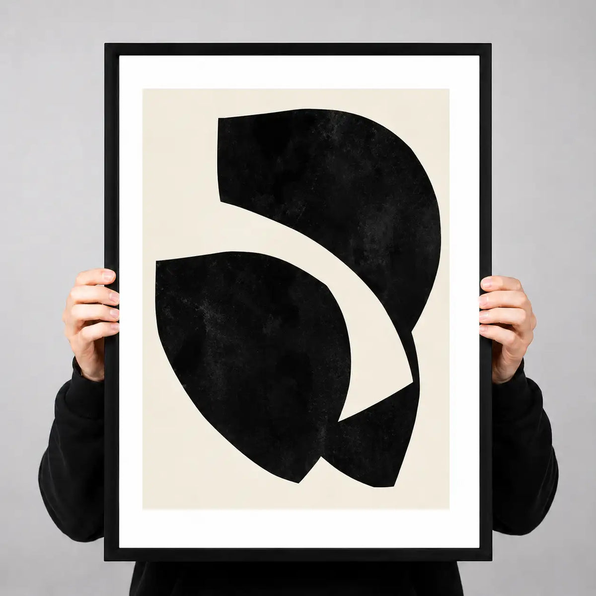 Black Interlocking Arcs Abstract Wall Art 3