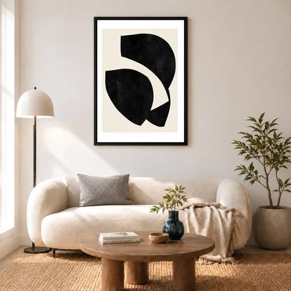 Black Interlocking Arcs Abstract Wall Art 5