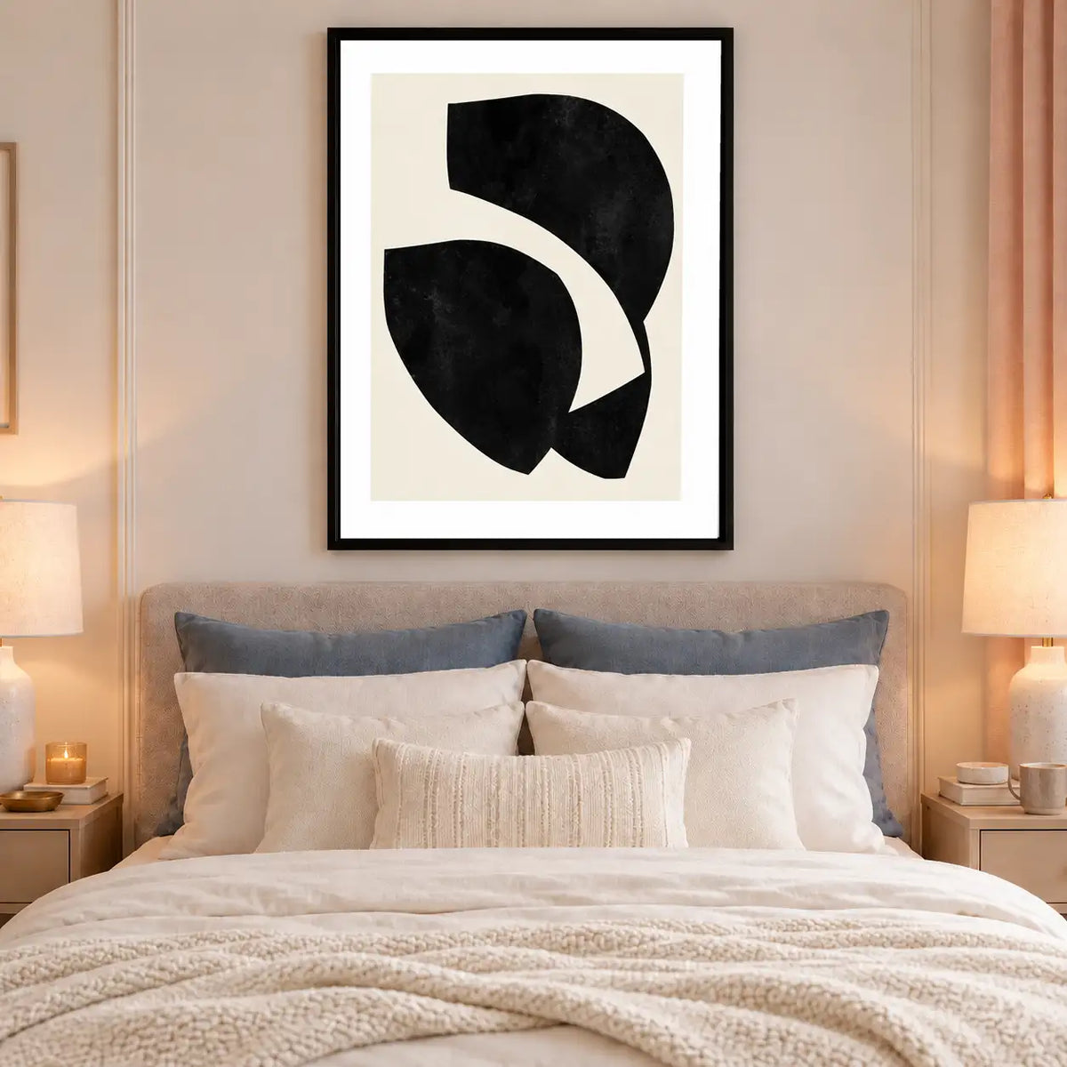 Black Interlocking Arcs Abstract Wall Art 6