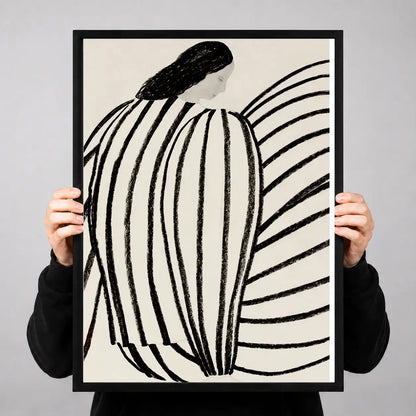 Black Striped Woman Line Art Wall Decor 3
