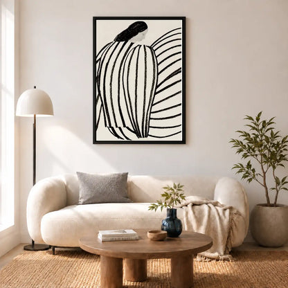 Black Striped Woman Line Art Wall Decor 5