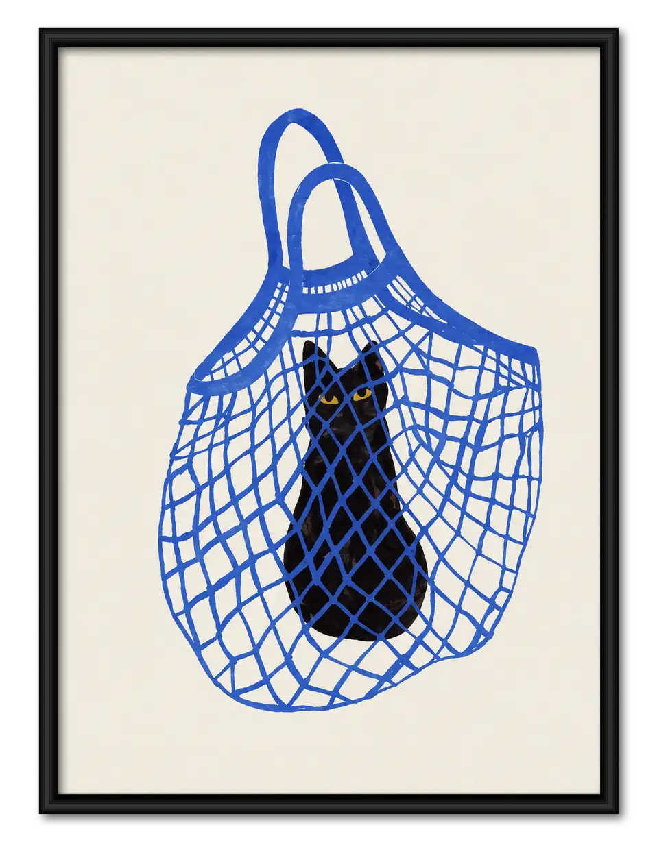 Blue Market Bag Graphic Wall Art 1