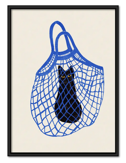 Blue Market Bag Graphic Wall Art