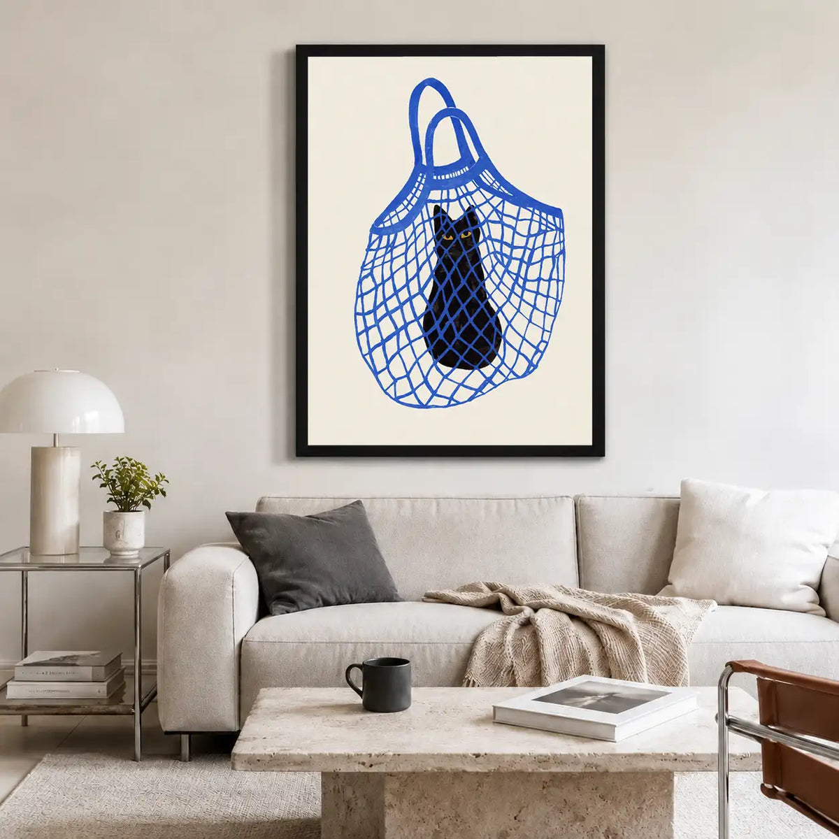 Blue Market Bag Graphic Wall Art 2