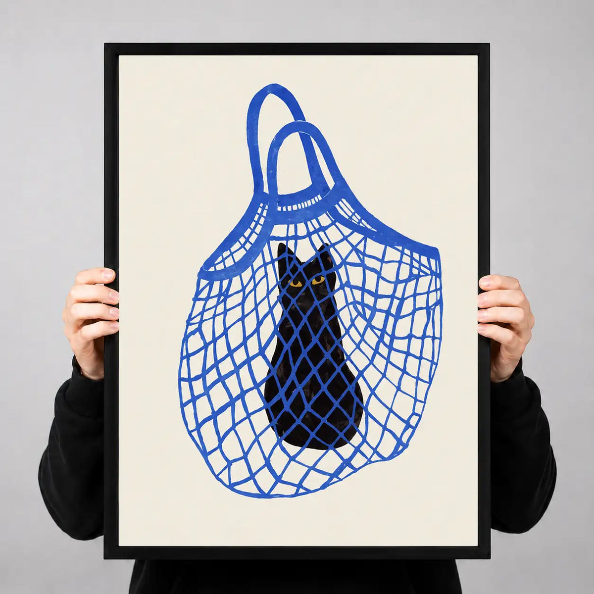 Blue Market Bag Graphic Wall Art 3