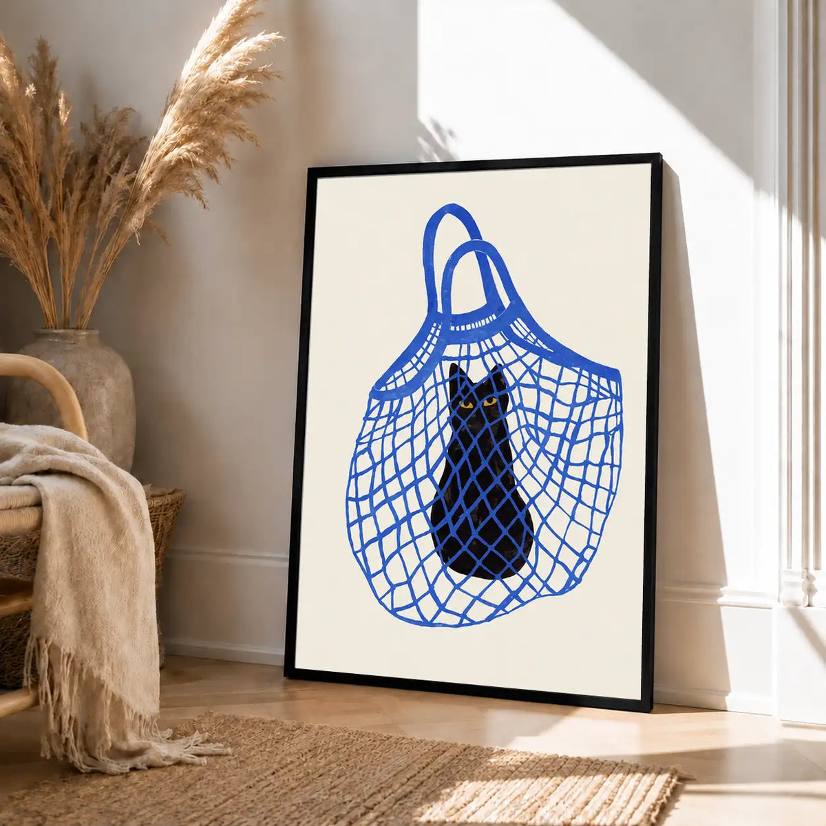Blue Market Bag Graphic Wall Art 4
