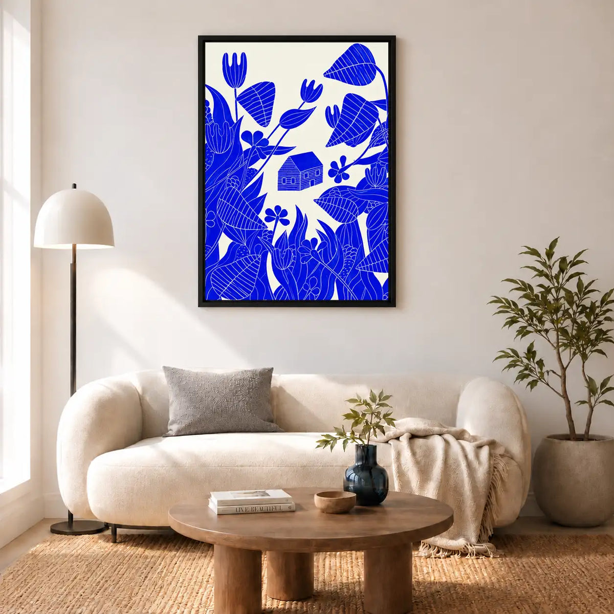 Blue Woodland Garden Illustration Wall Art 5
