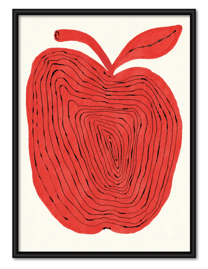 Bold Red Apple Graphic Wall Art