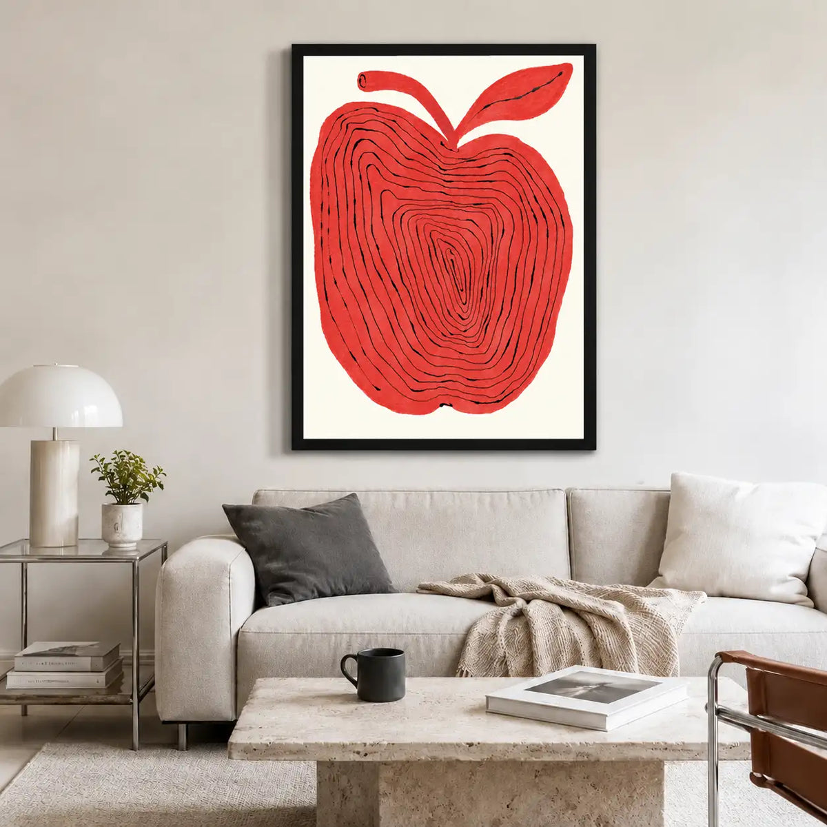 Bold Red Apple Graphic Wall Art 2