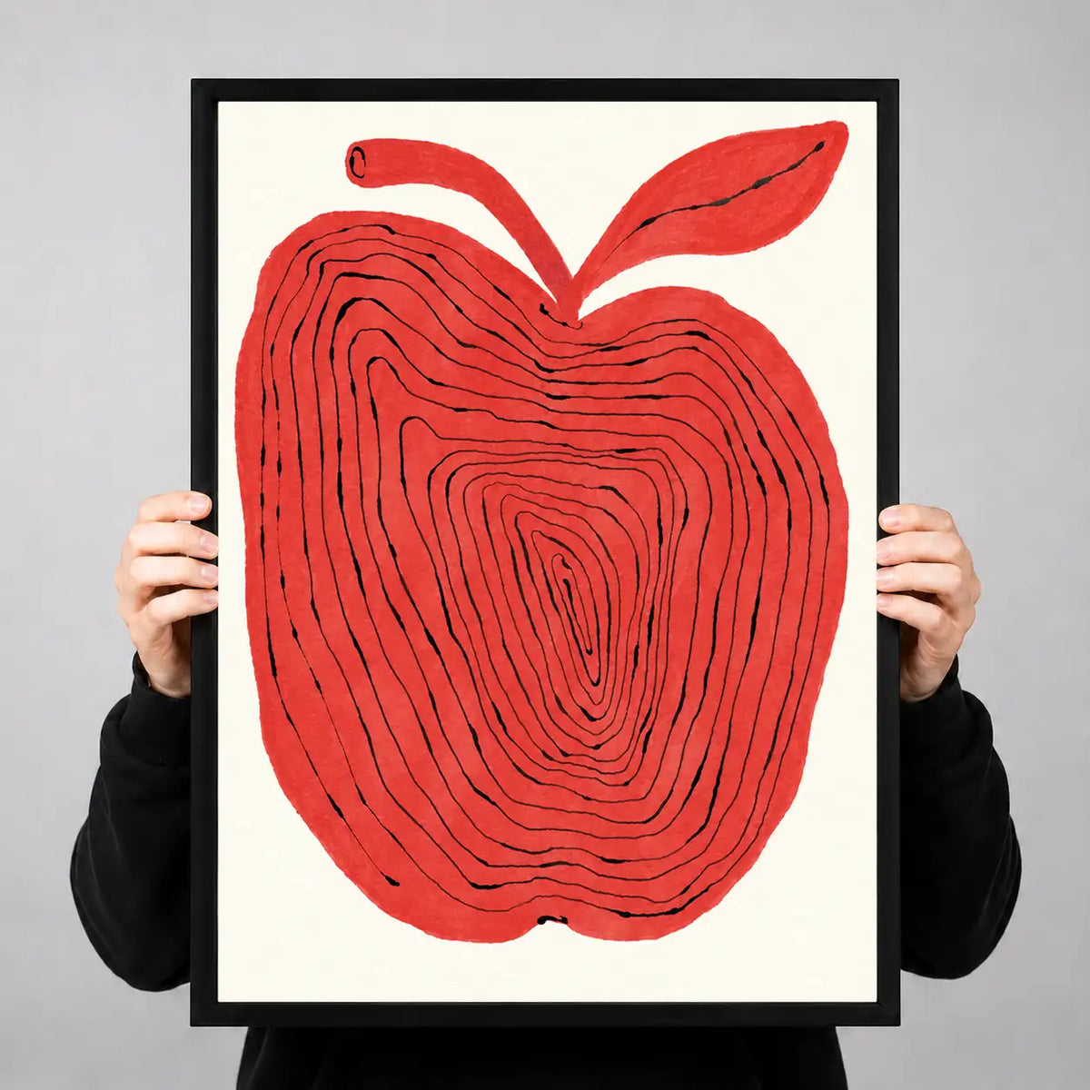 Bold Red Apple Graphic Wall Art 3