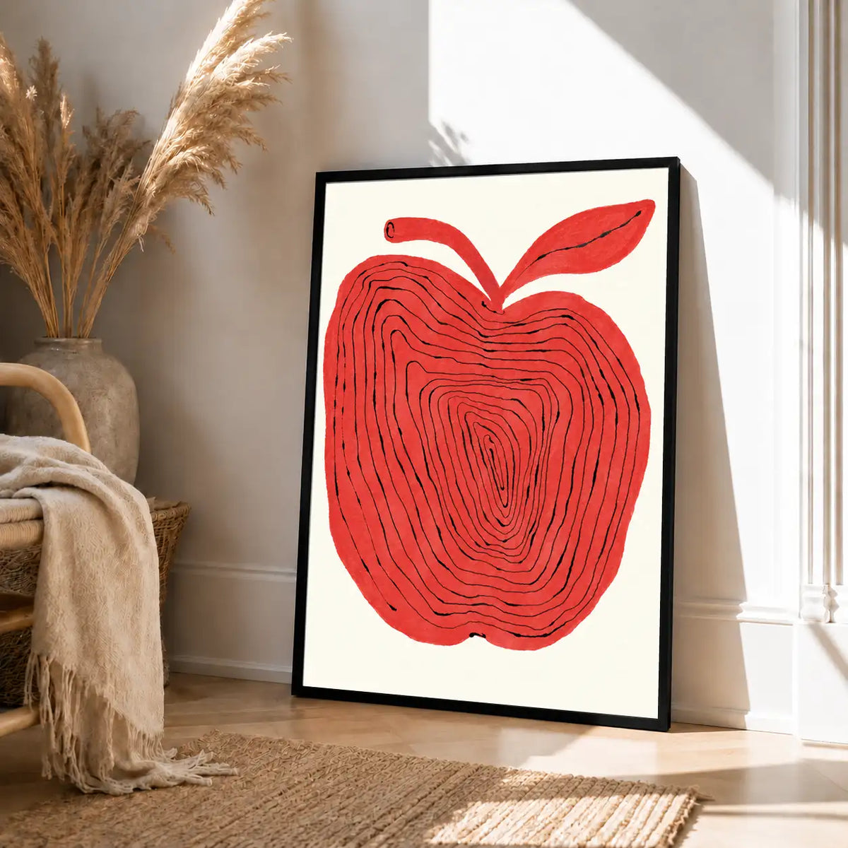 Bold Red Apple Graphic Wall Art 4