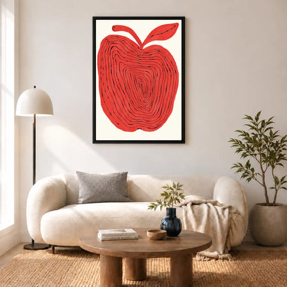 Bold Red Apple Graphic Wall Art 5