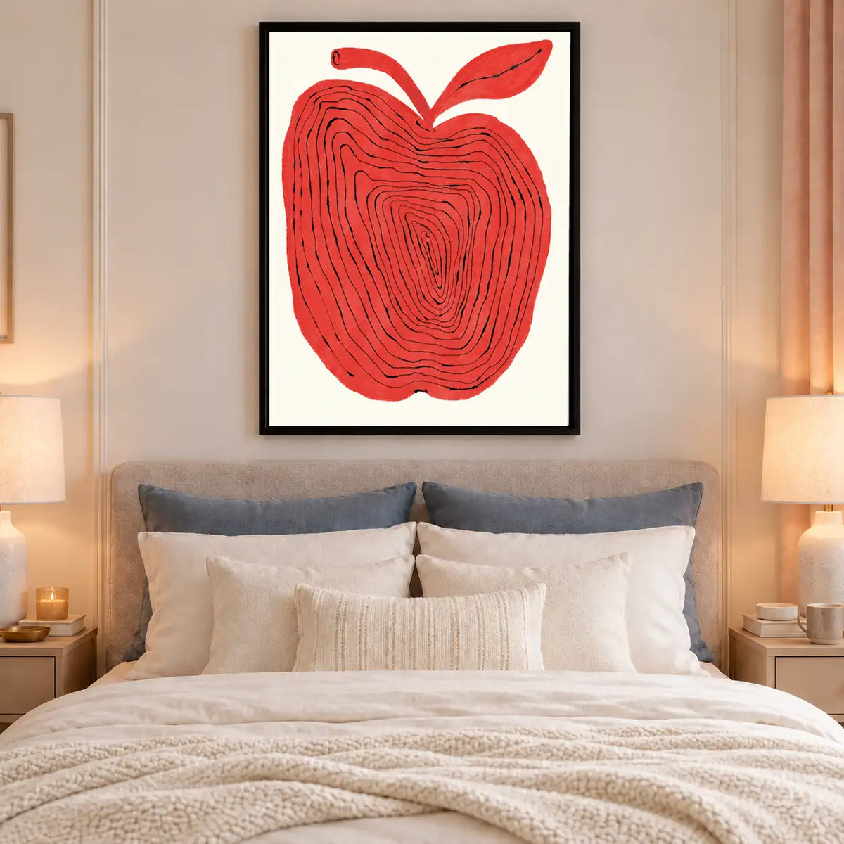 Bold Red Apple Graphic Wall Art 6
