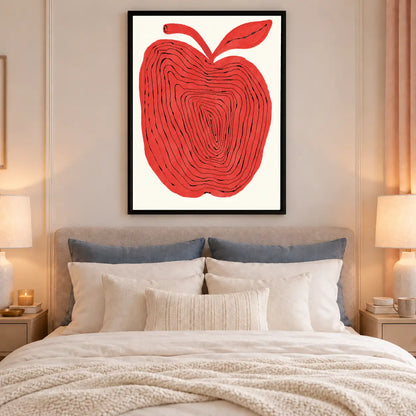 Bold Red Apple Graphic Wall Art 6