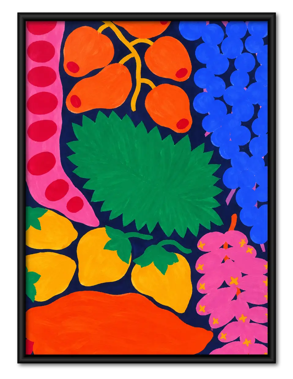 Bold Tropical Flower Collage Wall Art 1