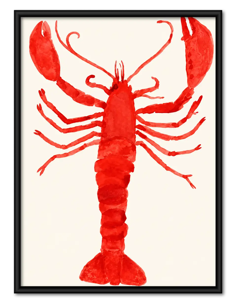 Bright Red Lobster Graphic Wall Art 1