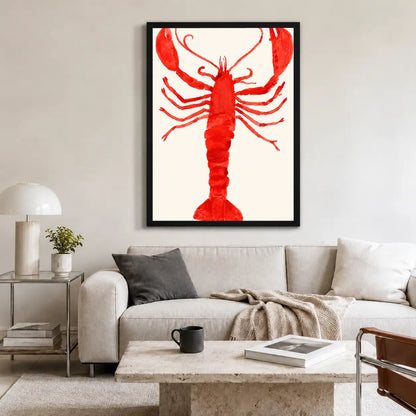 Bright Red Lobster Graphic Wall Art 2
