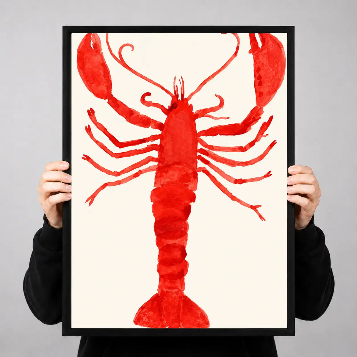 Bright Red Lobster Graphic Wall Art 3