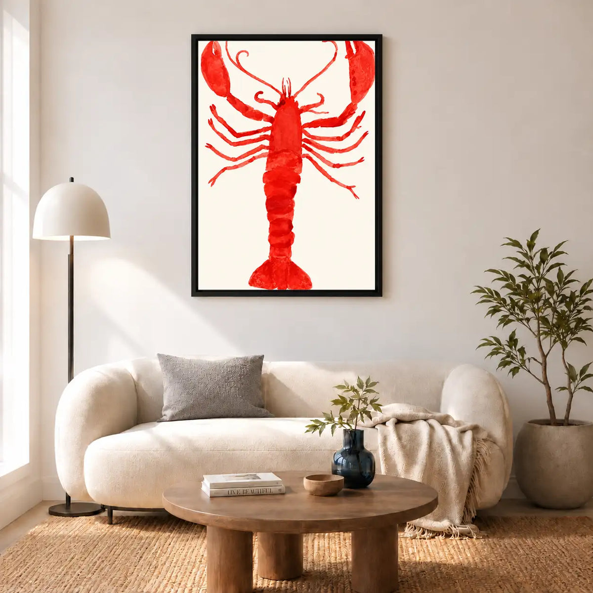 Bright Red Lobster Graphic Wall Art 5