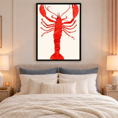 Bright Red Lobster Graphic Wall Art 6