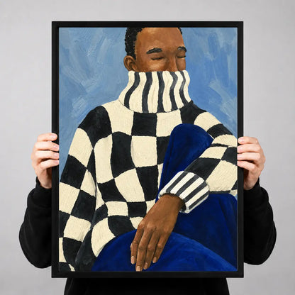 Checkered Sweater Fashion Portrait Wall Art 3