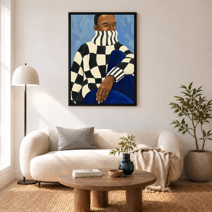Checkered Sweater Fashion Portrait Wall Art 5