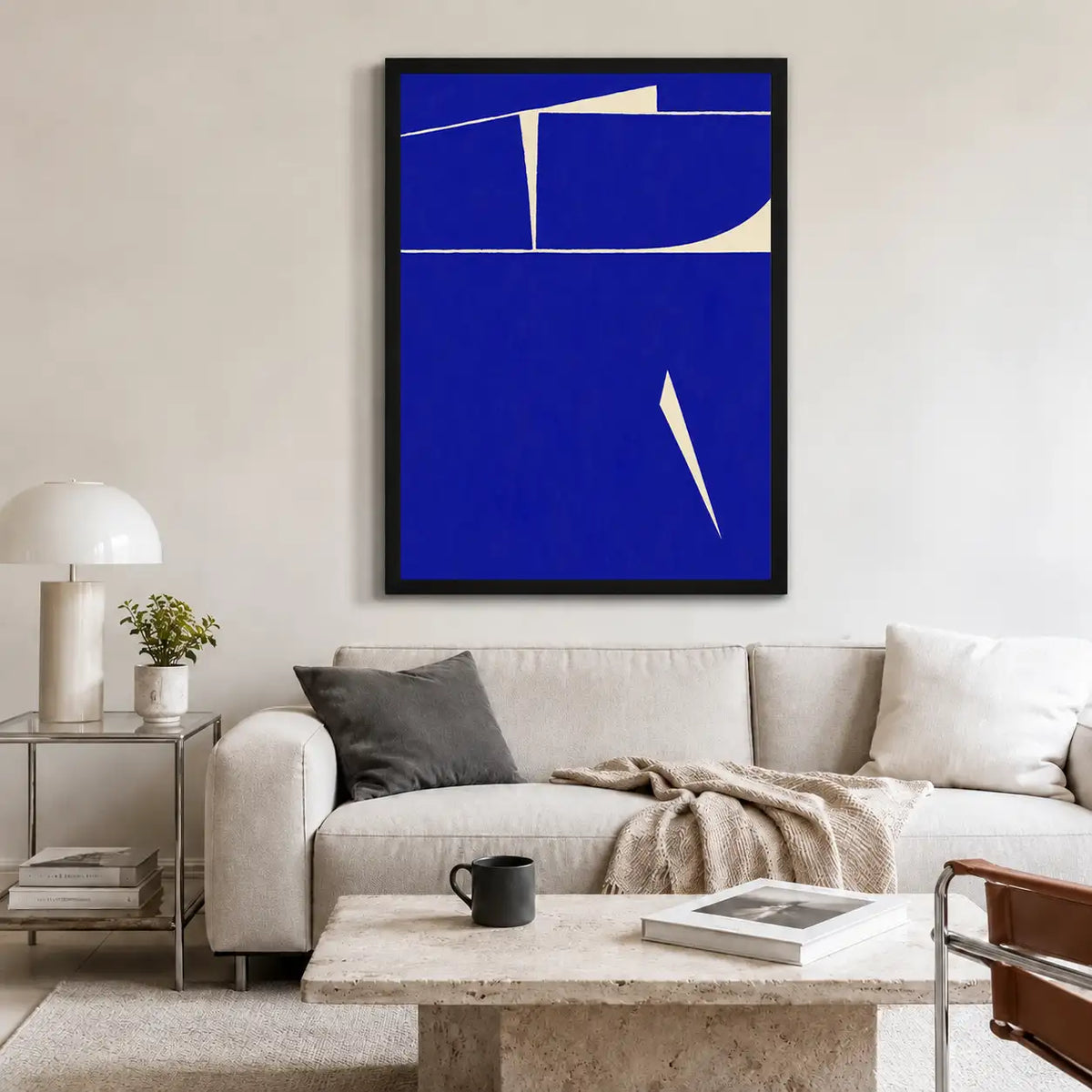 Cobalt Architectural Geometry Wall Art 2