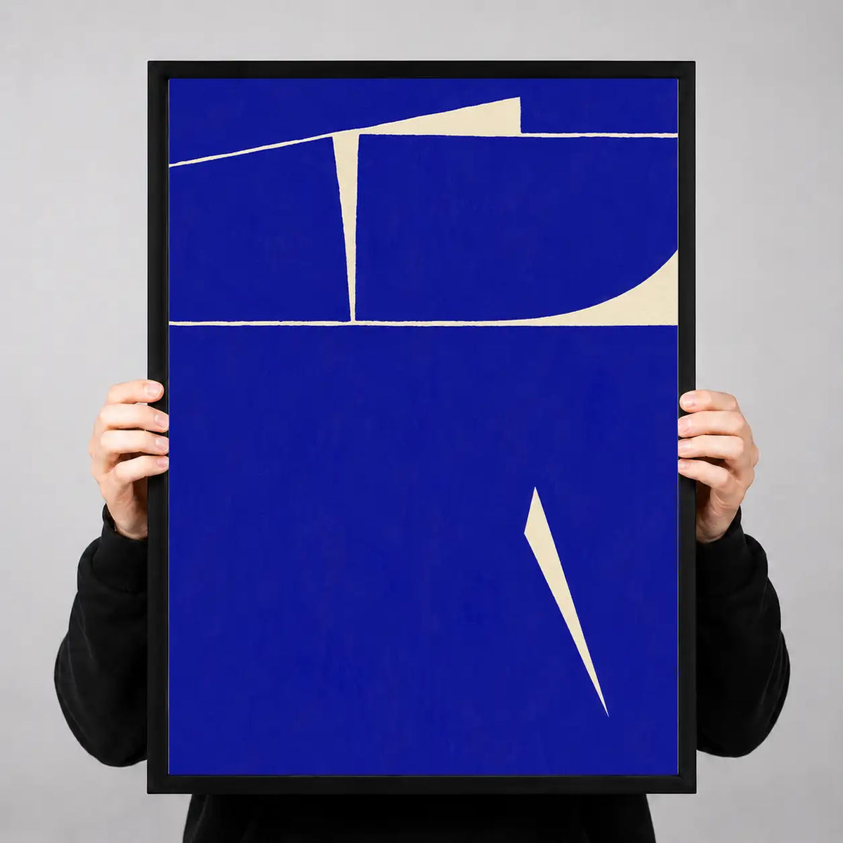 Cobalt Architectural Geometry Wall Art 3