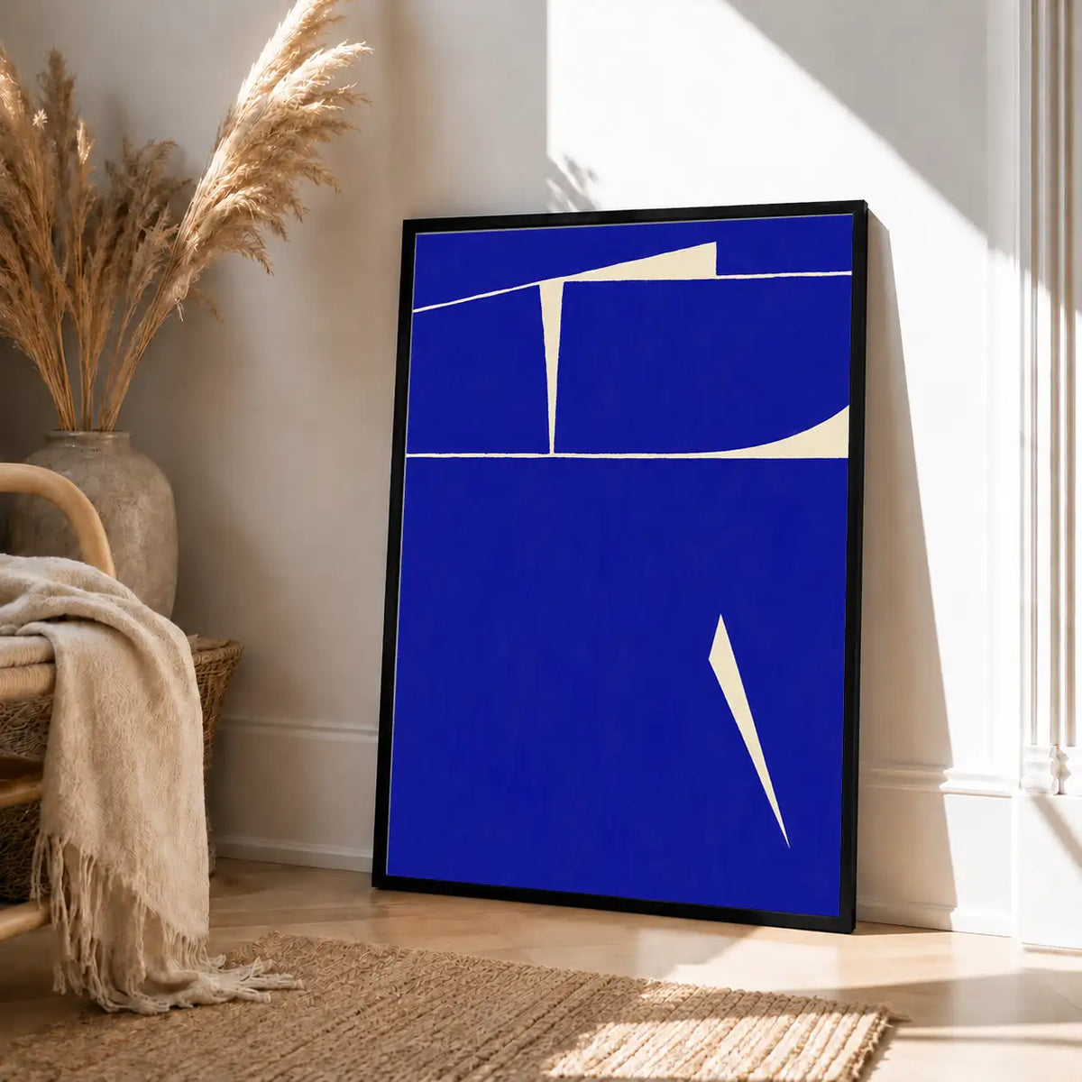 Cobalt Architectural Geometry Wall Art 4