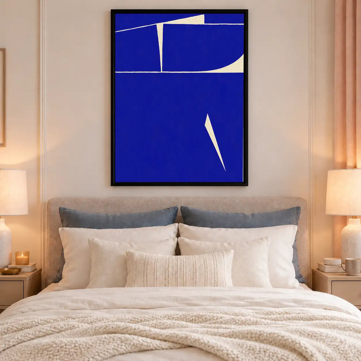 Cobalt Architectural Geometry Wall Art 6