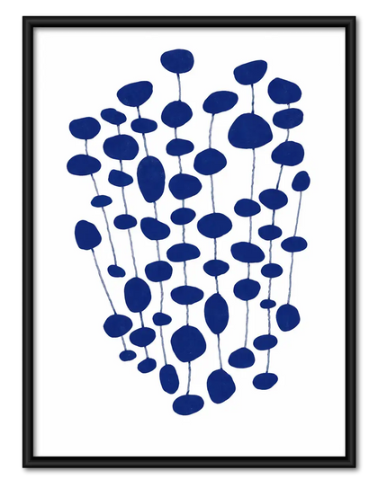 Cobalt Berry Cluster Botanical Wall Art