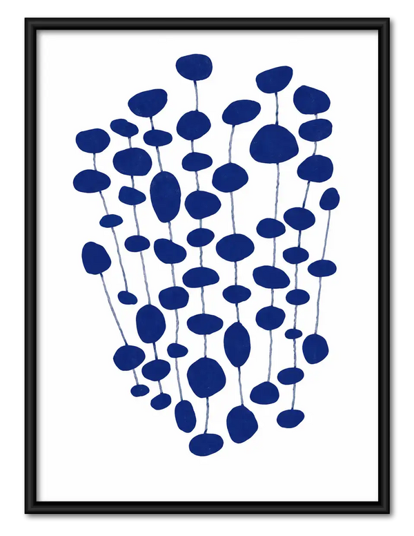 Cobalt Berry Cluster Botanical Wall Art