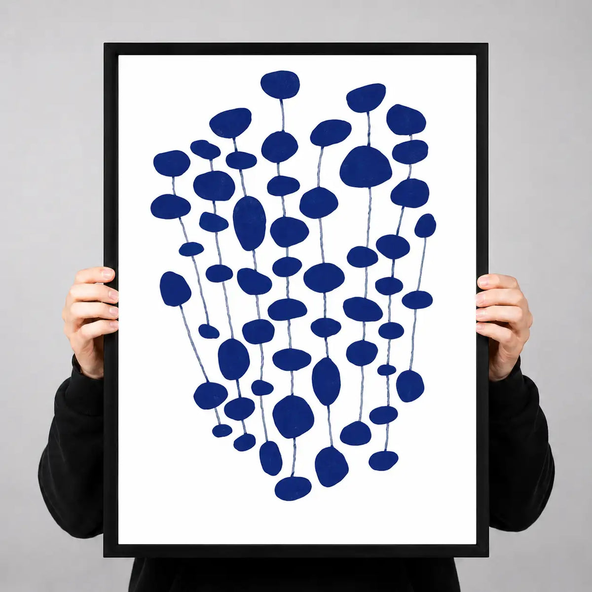 Cobalt Berry Cluster Botanical Wall Art 3