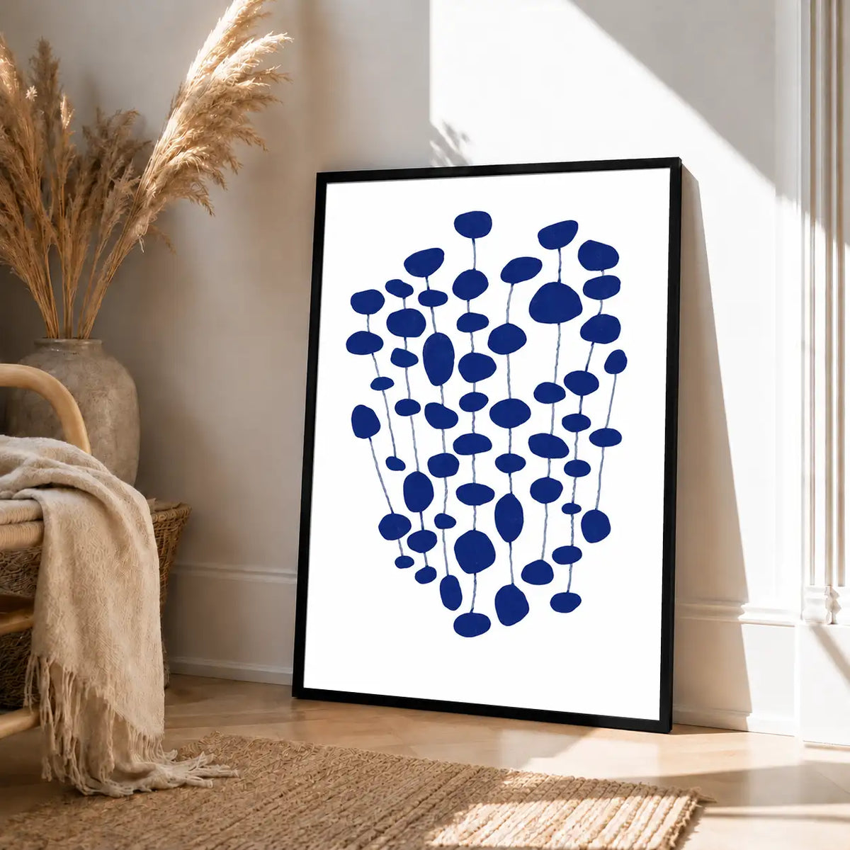 Cobalt Berry Cluster Botanical Wall Art 4