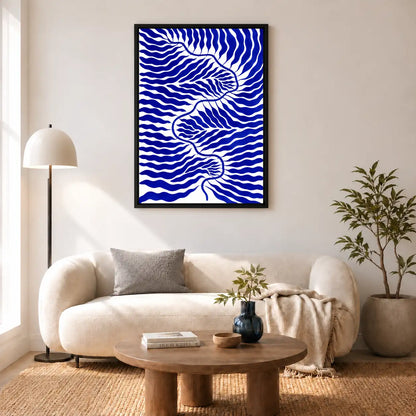 Cobalt Wavy Current Abstract Wall Art 5